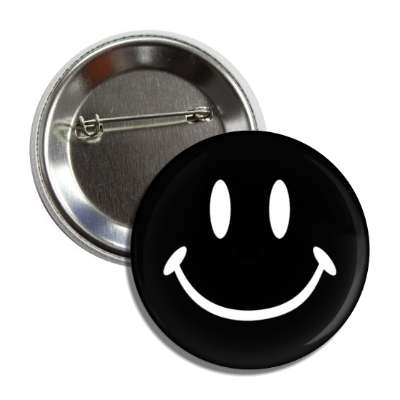 black classic smiley face button