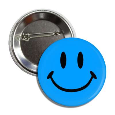 blue classic smile face button
