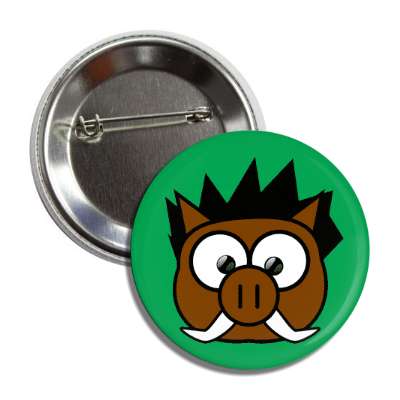 boar cute cartoon button