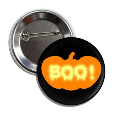 boo pumpkin yellow orange black button