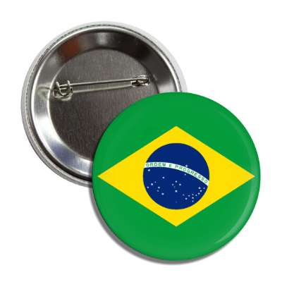 brazil brazilian flag country button