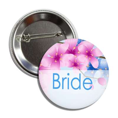 bride colorful flowers bottom rectangle button