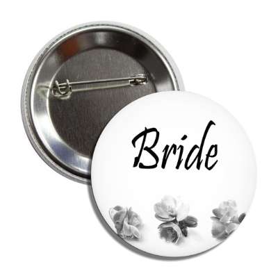 bride three grey flowers bottom stylized button