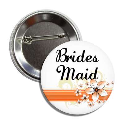 bridesmaid orange white button