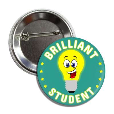 brilliant student stars lightbulb smile face button