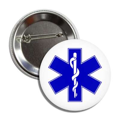 caduceus blue white button