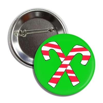 candy canes green crossed button