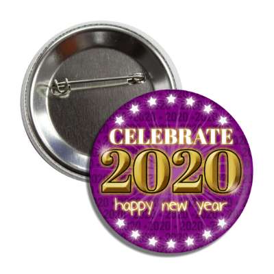 celebrate 2020 happy new year dark purple button