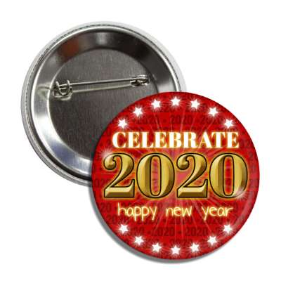 celebrate 2020 happy new year dark red button
