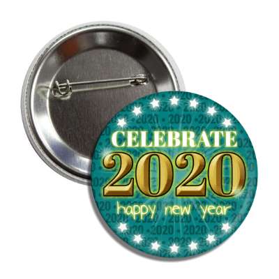 celebrate 2020 happy new year dark teal button