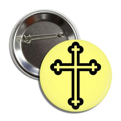 christian cross yellow black button