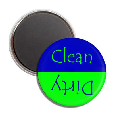 clean dirty dishwasher green blue button