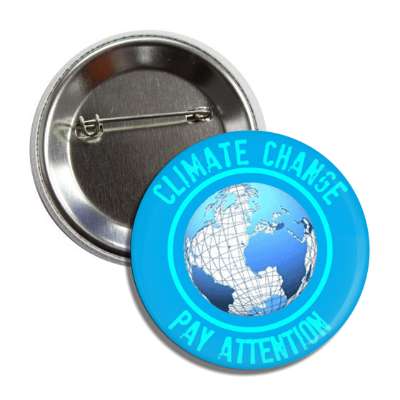 climate change pay attention wireframe earth button