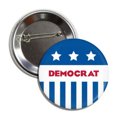 democrat blue stars lines button