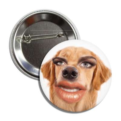 dog woman button