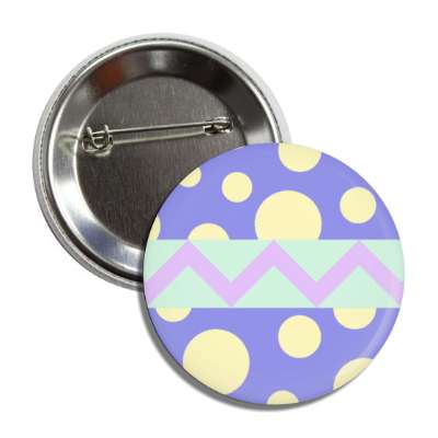 easter egg design zig zag polka dots blue button