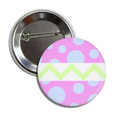 easter egg design zig zag polka dots magenta button