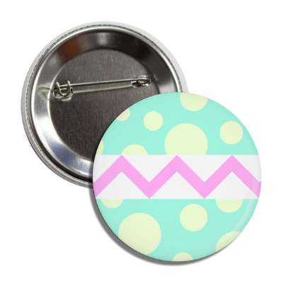 easter egg design zig zag polka dots mint green button