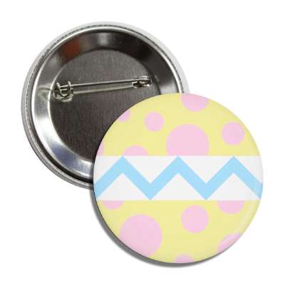 easter egg design zig zag polka dots yellow button