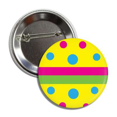 easter egg dots yellow pink blue green button