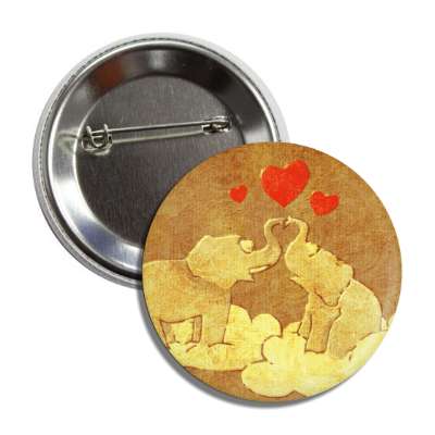 elephant hearts vintage sepia button