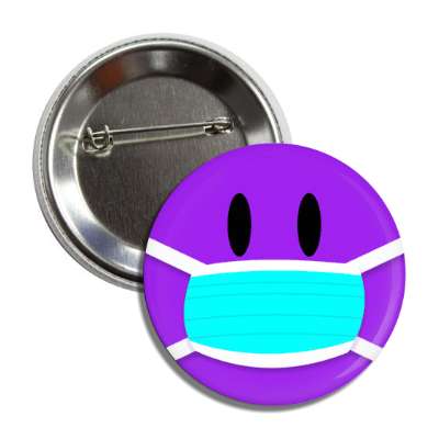 face mask smile purple button