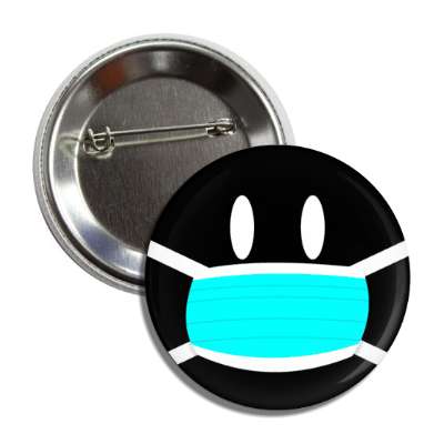 face mask smiley black white button