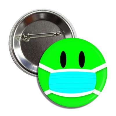face mask smiley green button