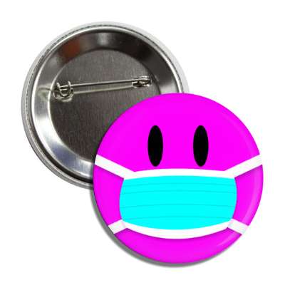 face mask smiley magenta button