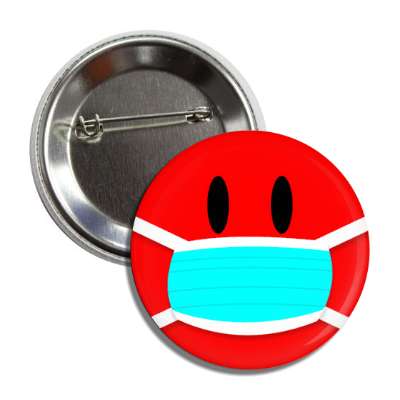 face mask smiley red button