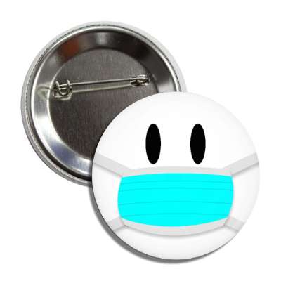 face mask smiley white button