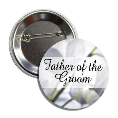 father of the groom colorful flowers rectangle button