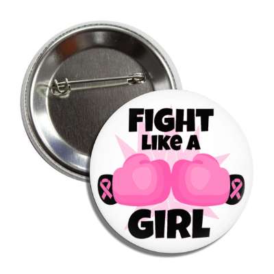 fight like a girl pink boxing gloves white button