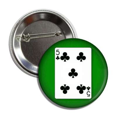 five of clubs playing card button