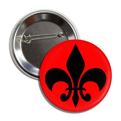 fleur de lis red black button