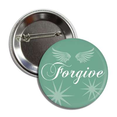 forgive green white wings button