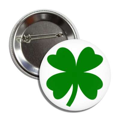 four leaf clover st patricks day white button