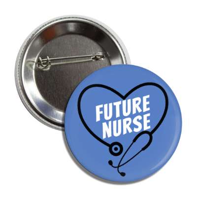 future nurse stethoscope heart blue button