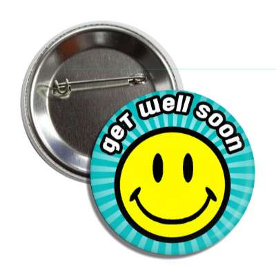 get well soon teal rays smile face button