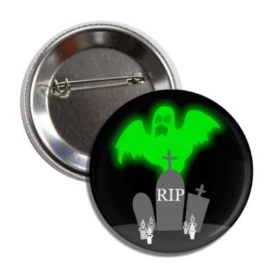 ghost tombstone rip green button