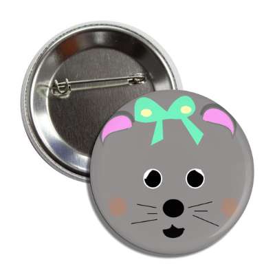 girl mouse ribbon button