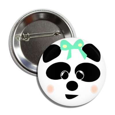 girl panda ribbon button