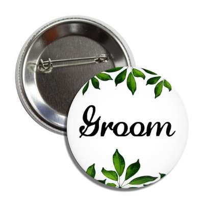 groom green leaves white button