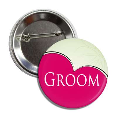 groom half heart button