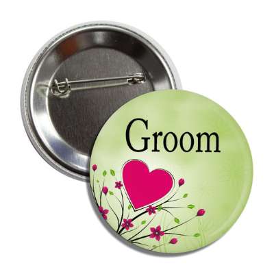 groom heart branches small button