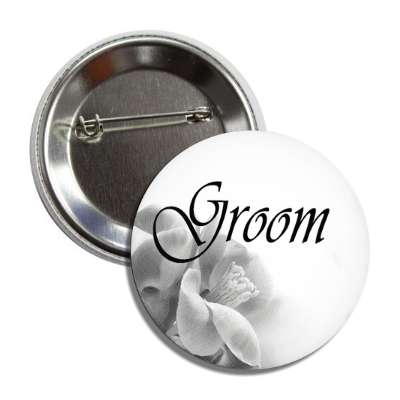 groom quarter flowers stylized button