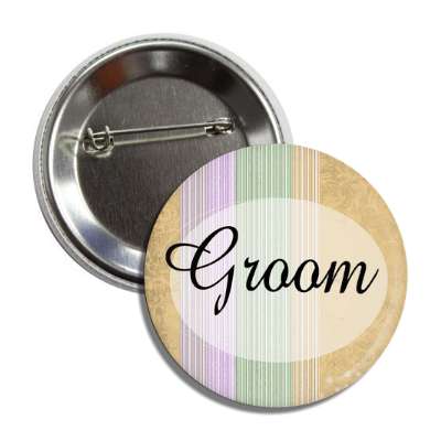 groom yellow lines oval button