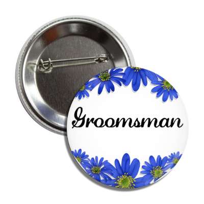 groomsman blue flowers white button