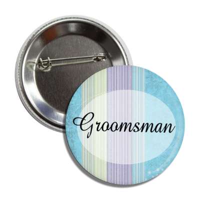 groomsman blue lines oval button