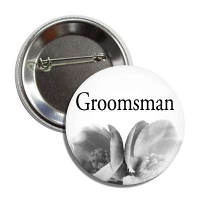 groomsman classic grey flowers bottom button